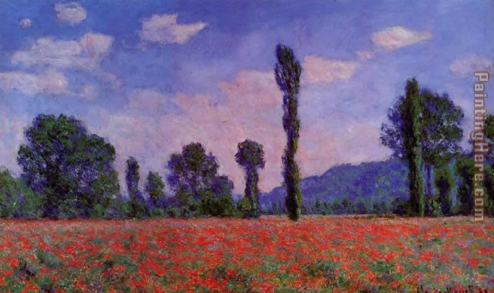 Poppy Field in Giverny painting - Claude Monet Poppy Field in Giverny art painting